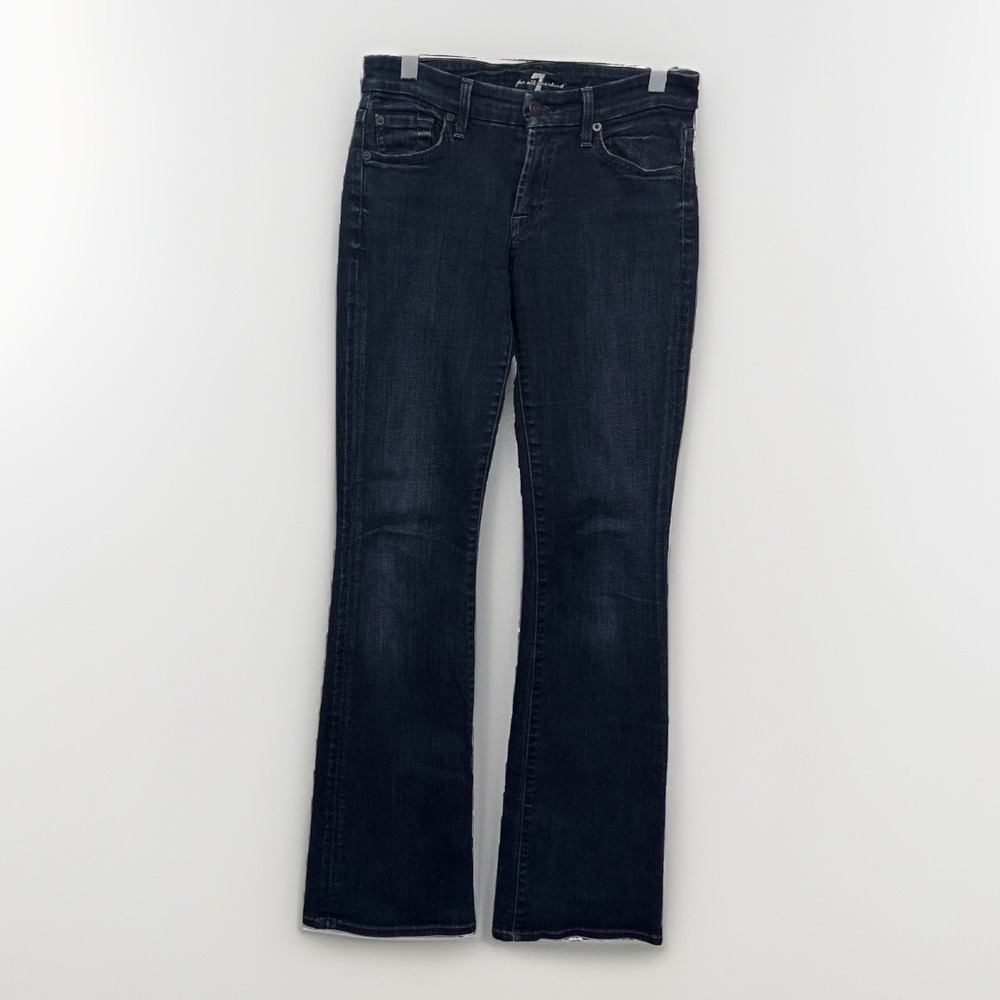 7 For All Mankind Kimmie Dark Wash Boot Cut Jeans Low Rise Womens 25
